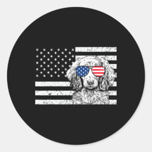 Dachshund Weiner Dog 4th Of July Us American Flag  Classic Round Sticker