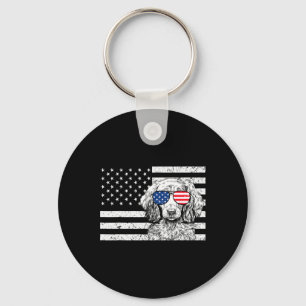Dachshund Weiner Dog 4th Of July Us American Flag Key Ring