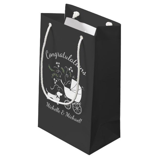 Dachshund Weiner Dog Baby Shower Gender Neutral Small Gift Bag (Back Angled)