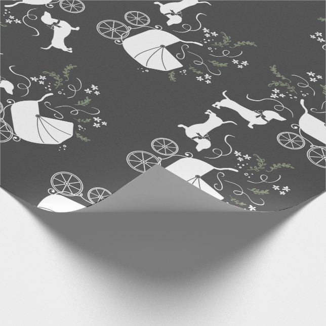 Dachshund Weiner Dog Baby Shower Gender Neutral Wrapping Paper (Corner)