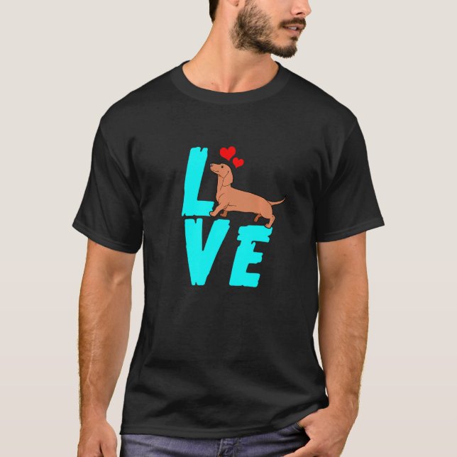 Dachshund Weiner Dog I Love Doxie T-Shirt (Front)