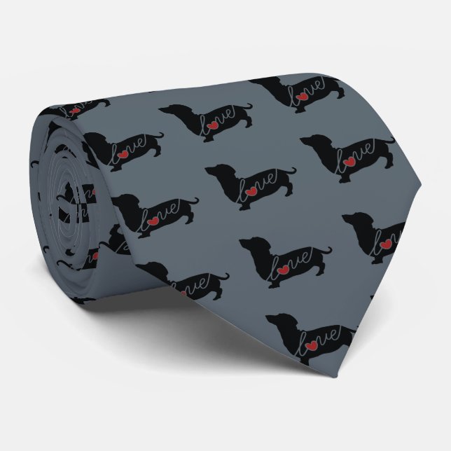Dachshund "Weiner Dog" Love Tie (Rolled)