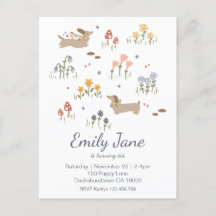 Dachshund Weiner Dog Lovers Party Invitation
