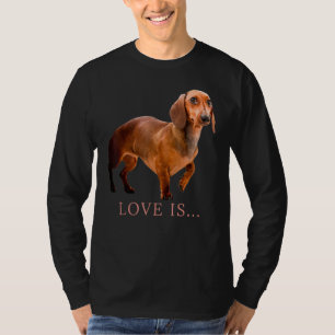 Dachshund Weiner Dog Mum Dad Love Doxie Puppy Cut T-Shirt