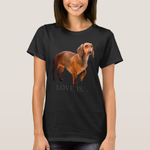 Dachshund Weiner Dog Mum Dad Love Doxie Puppy Cute T-Shirt