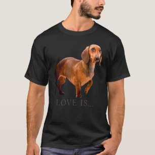 Dachshund Weiner Dog Mum Dad Love Doxie Puppy Cute T-Shirt