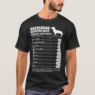 Dachshund -Weiner Dog Nutrition Facts Shirt