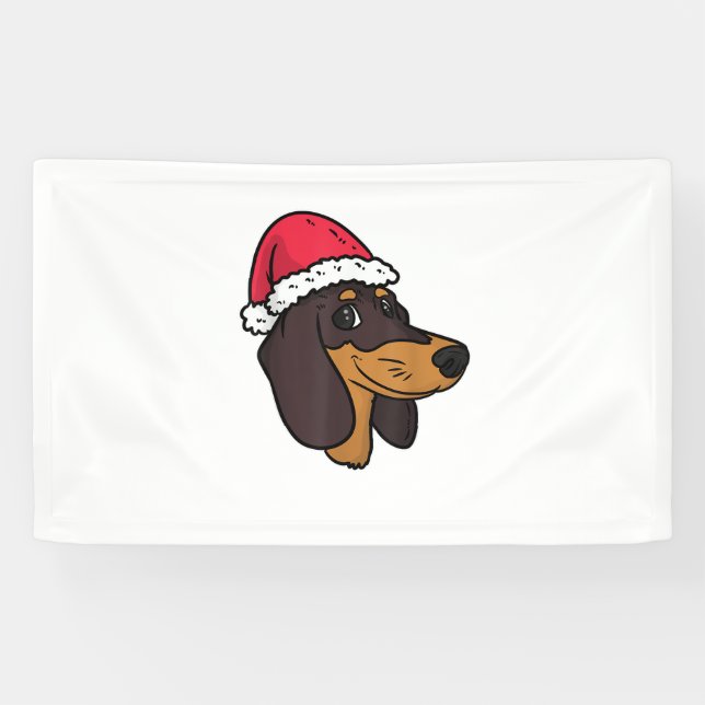Dachshund Weiner Dog Santa Christmas  Banner (Horizontal)