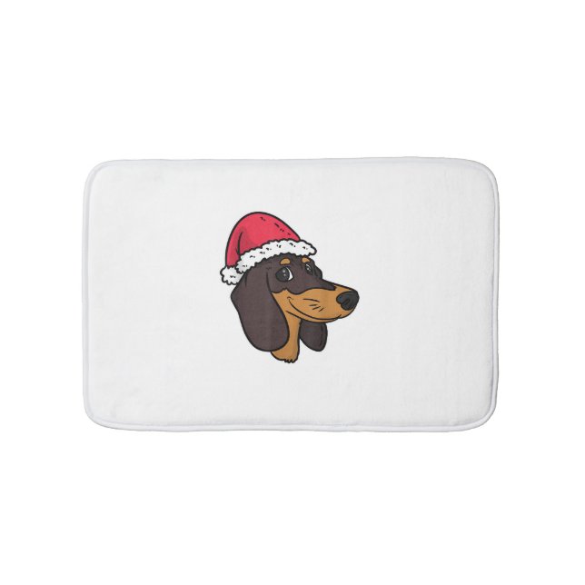 Dachshund Weiner Dog Santa Christmas  Bath Mat (Front)