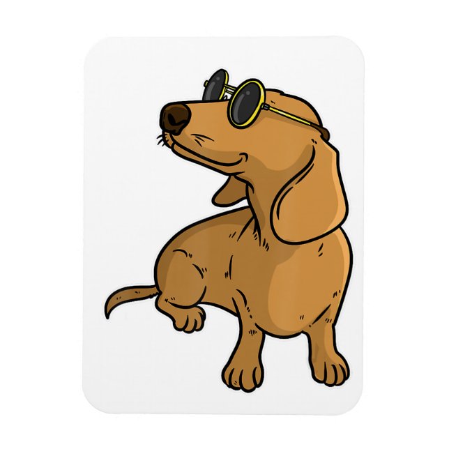 Dachshund Weiner Dog Sun Glasses Magnet (Vertical)