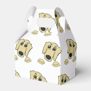dachshund wheaten cartoon peeking favour box
