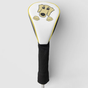 dachshund wheaten cartoon peeking golf head cover