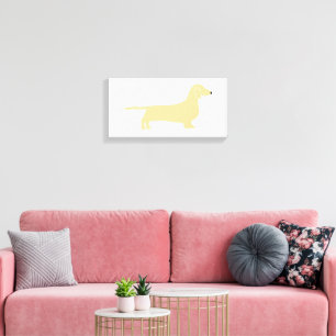 dachshund wheaton silhouette canvas print