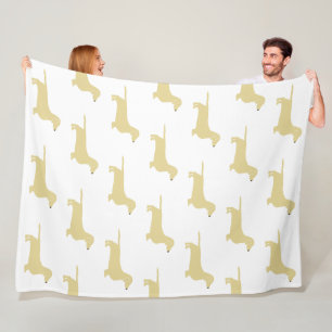 dachshund wheaton silhouette fleece blanket