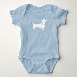 Dachshund Wiener Dog Baby Shower Blue Boy Bodysuit