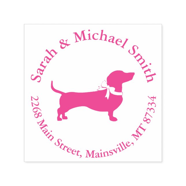 Dachshund Wiener Dog Baby Shower Pink Girl Self-inking Stamp (Design)