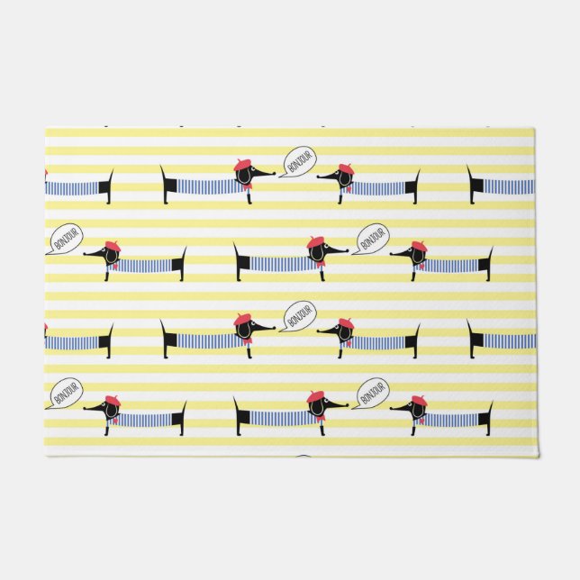 Dachshund Wiener Dog Bonjour Door Mat (Front)