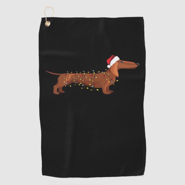 Dachshund Wiener Dog Christmas Light Essential T-S Golf Towel (Front)