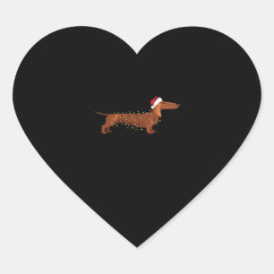 Dachshund Wiener Dog Christmas Light Essential T-S Heart Sticker