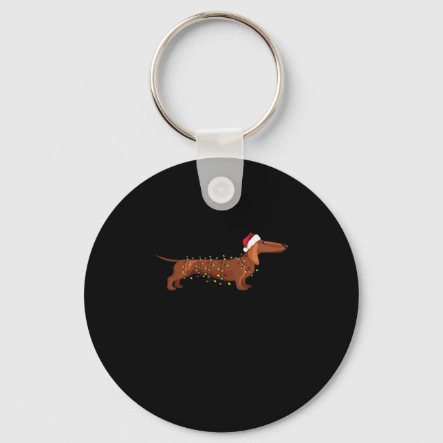 Dachshund Wiener Dog Christmas Light Essential T-S Key Ring (Front)