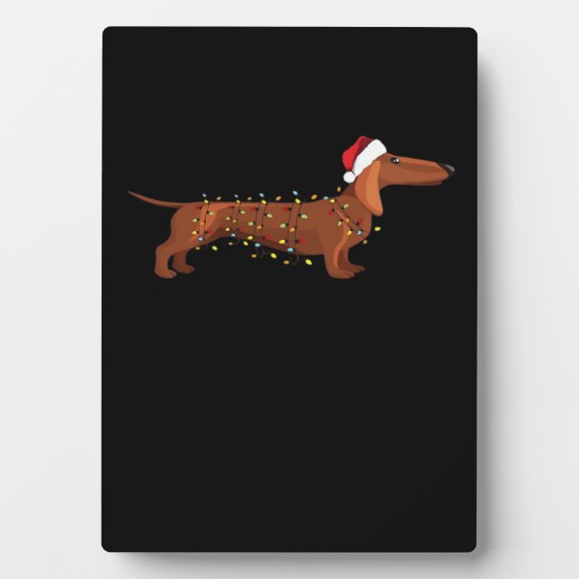 Dachshund Wiener Dog Christmas Light Essential T-S Plaque (Front)