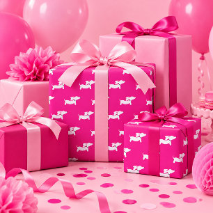 Dachshund Wiener Dog Gift Pink Wrapping Paper