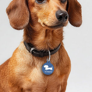 Dachshund Wiener Dog ID Dog Tag Blue