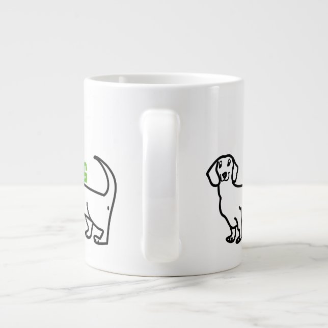 Dachshund Wiener Dog Love Simple Funny Quote Large Coffee Mug (Back)