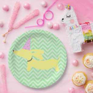 Dachshund Wiener Dog Party Paper Plate