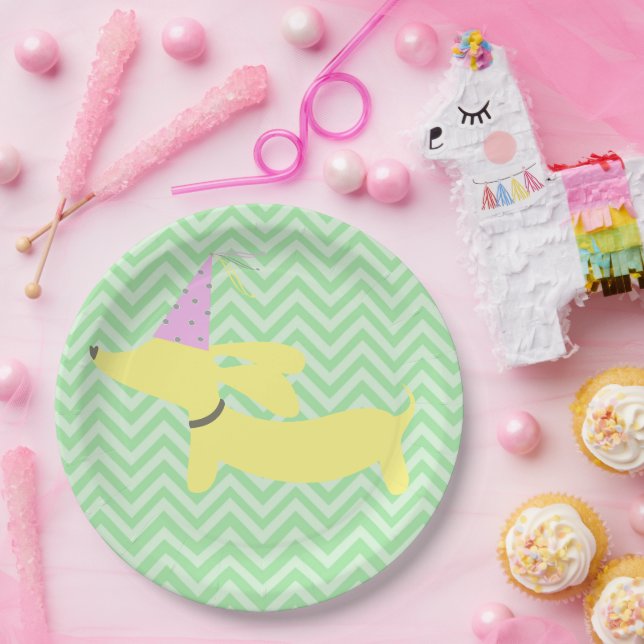 Dachshund Wiener Dog Party Paper Plate (Party)