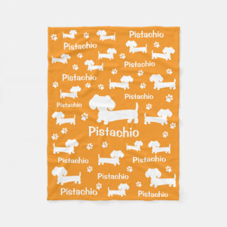Dachshund Wiener Dog Personalised Blanket Orange