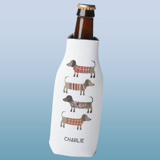Dachshund Wiener Dog Personalized Bottle Cooler