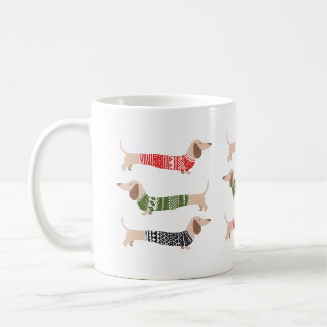 Dachshund Wiener Dog Pet Lover Christmas Gift Coffee Mug (Left)