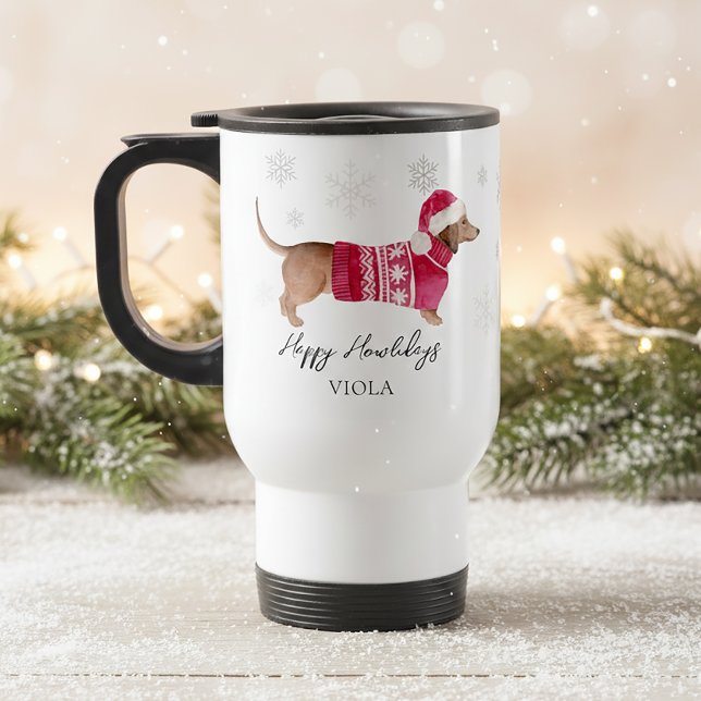 Dachshund Wiener Dog Pet Name Holiday Travel  Travel Mug (Creator Uploaded)