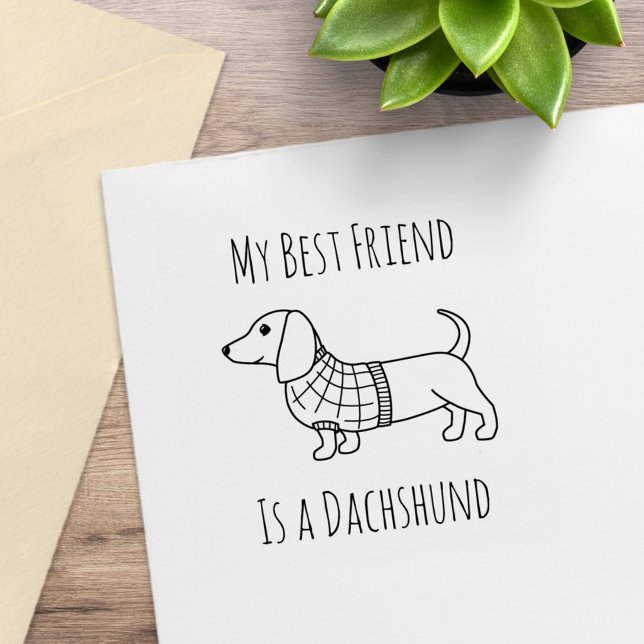 Dachshund Wiener Dog Plaid Sweater Quote 2 Rubber Stamp (Creator Uploaded)