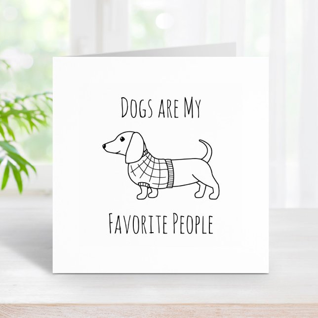 Dachshund Wiener Dog Plaid Sweater Quote Rubber Stamp (Creator Uploaded)