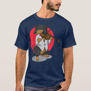 Dachshund Wiener Dog Playing Violin Cute Funny Vio T-Shirt