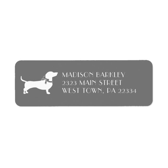 Dachshund Wiener Dog Puppy Label (Front)