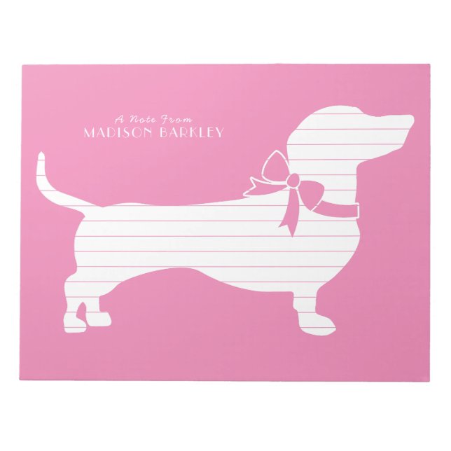 Dachshund Wiener Dog Puppy Notepad (Front)