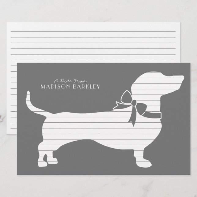 Dachshund Wiener Dog Puppy Stationery (Front/Back)