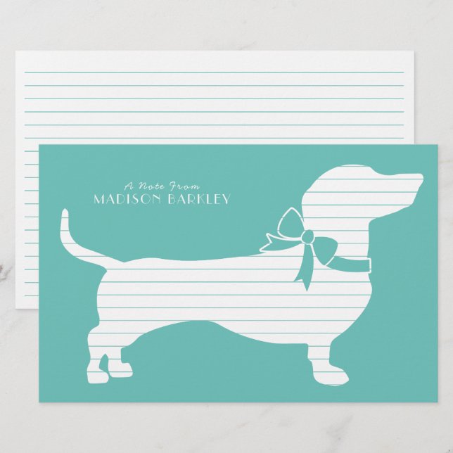 Dachshund Wiener Dog Puppy Stationery (Front/Back)