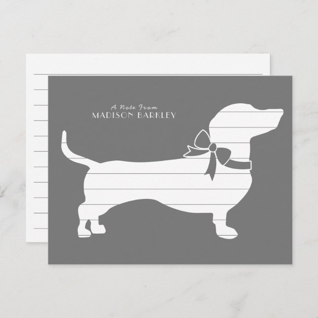 Dachshund Wiener Dog Puppy Thank You Card (Front/Back)