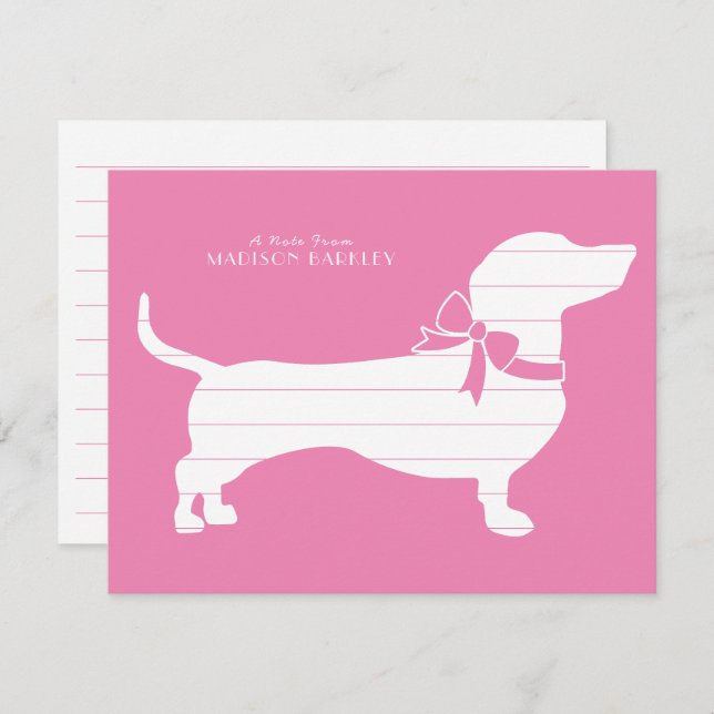 Dachshund Wiener Dog Puppy Thank You Card (Front/Back)