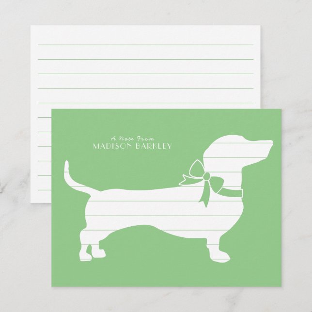 Dachshund Wiener Dog Puppy Thank You Card (Front/Back)