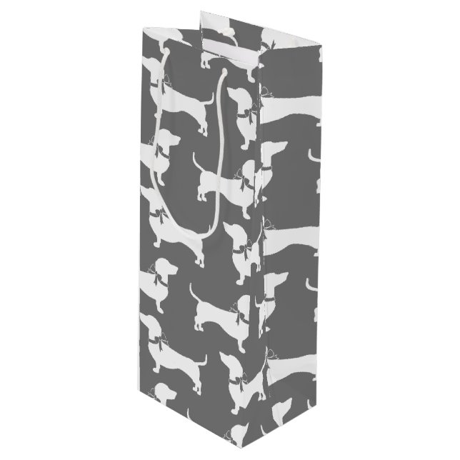 Dachshund Wiener Dog Puppy Wine Gift Bag (Front Angled)