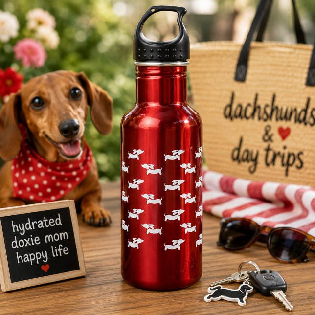 Dachshund Wiener Dog Red Water Bottle (Dachshund Wiener Dog Red Water Bottle)