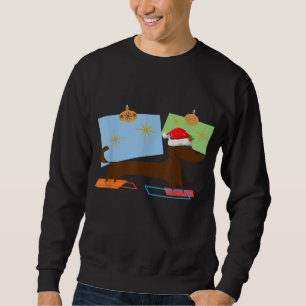 Dachshund Wiener Dog Retro Mid Century Modern Chri Sweatshirt