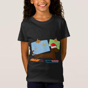 Dachshund Wiener Dog Retro Mid Century Modern Chri T-Shirt