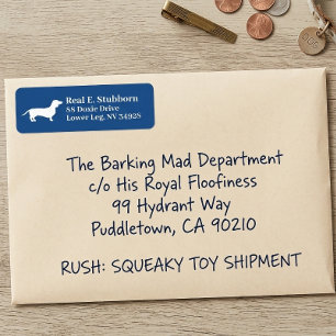 Dachshund Wiener Dog   Royal BlueLabel