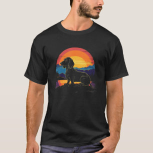 Dachshund Wiener Dog Sunset Forest Mountain Nature T-Shirt
